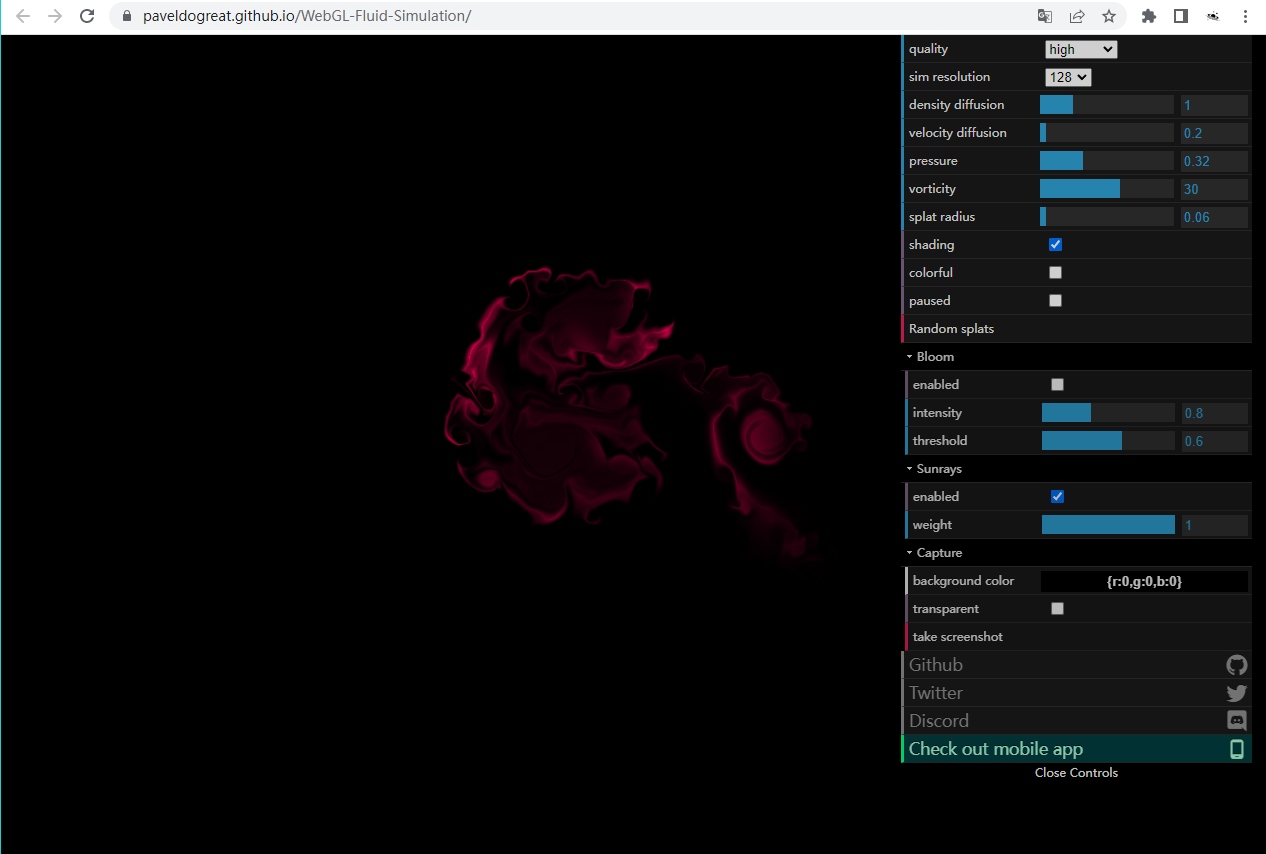 设计神器,流体动画,随机背景,随机生成,设计网站,光线,对称, WebGL, WeaveSilk